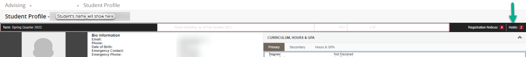 EagleNET Student Profile