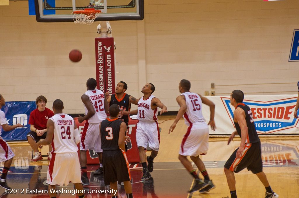 Playing basketball on reese court