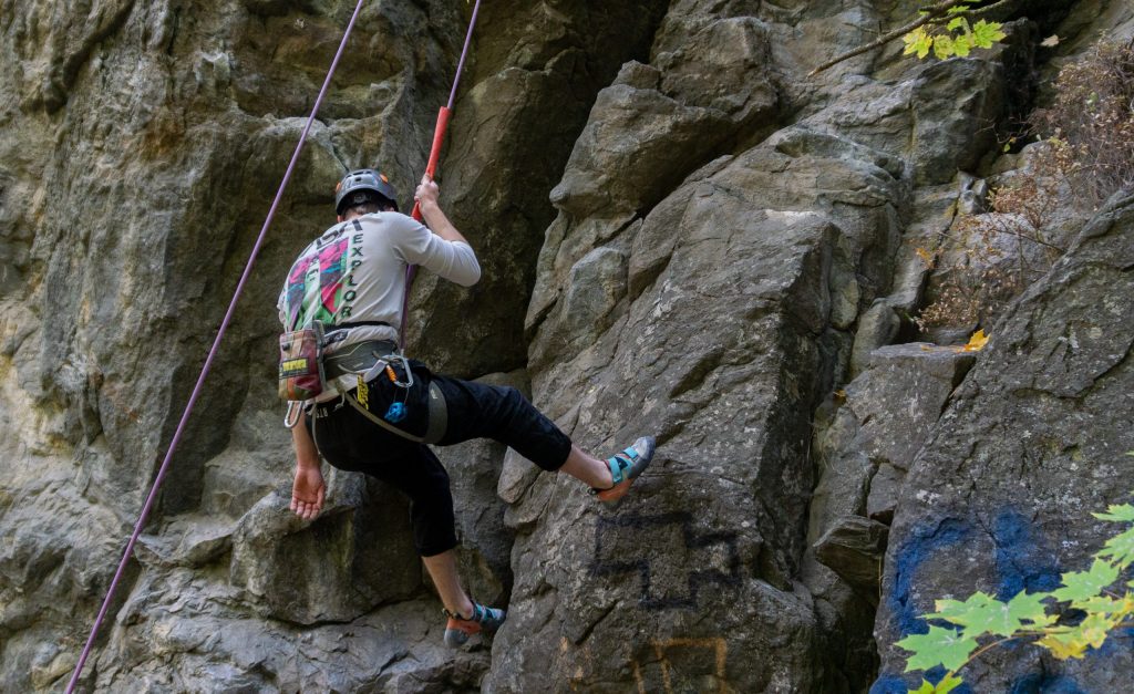 Rock Climber Scaling a rock