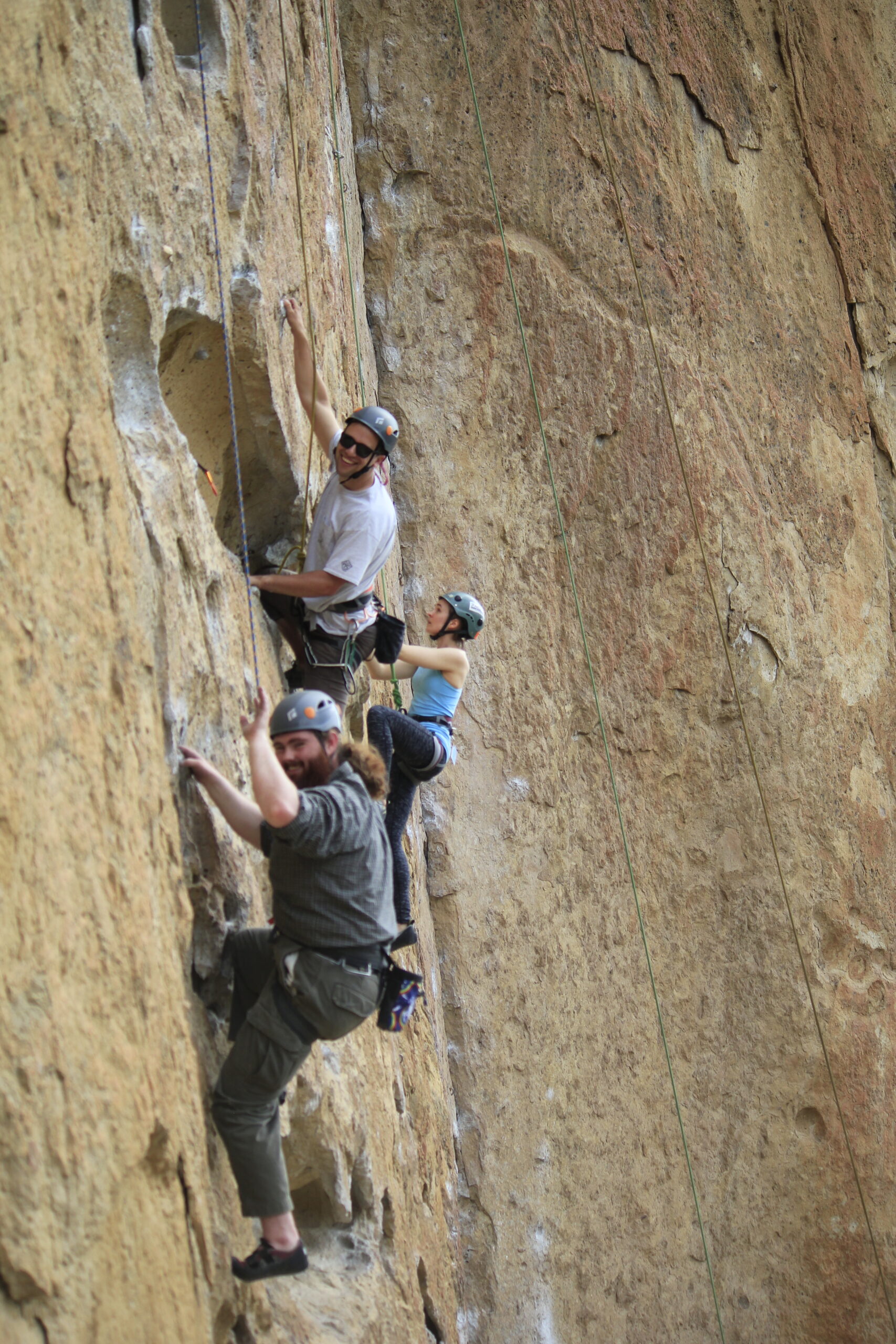 Scaling a cliff face