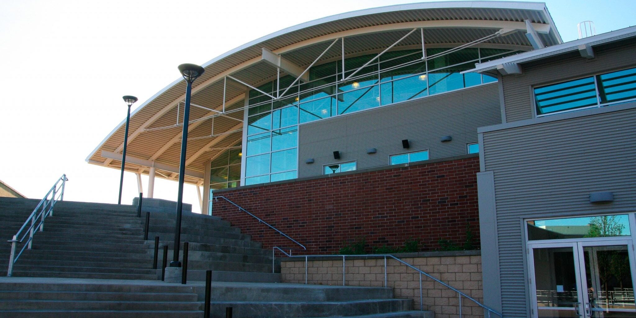 front steps of the University Rec Center