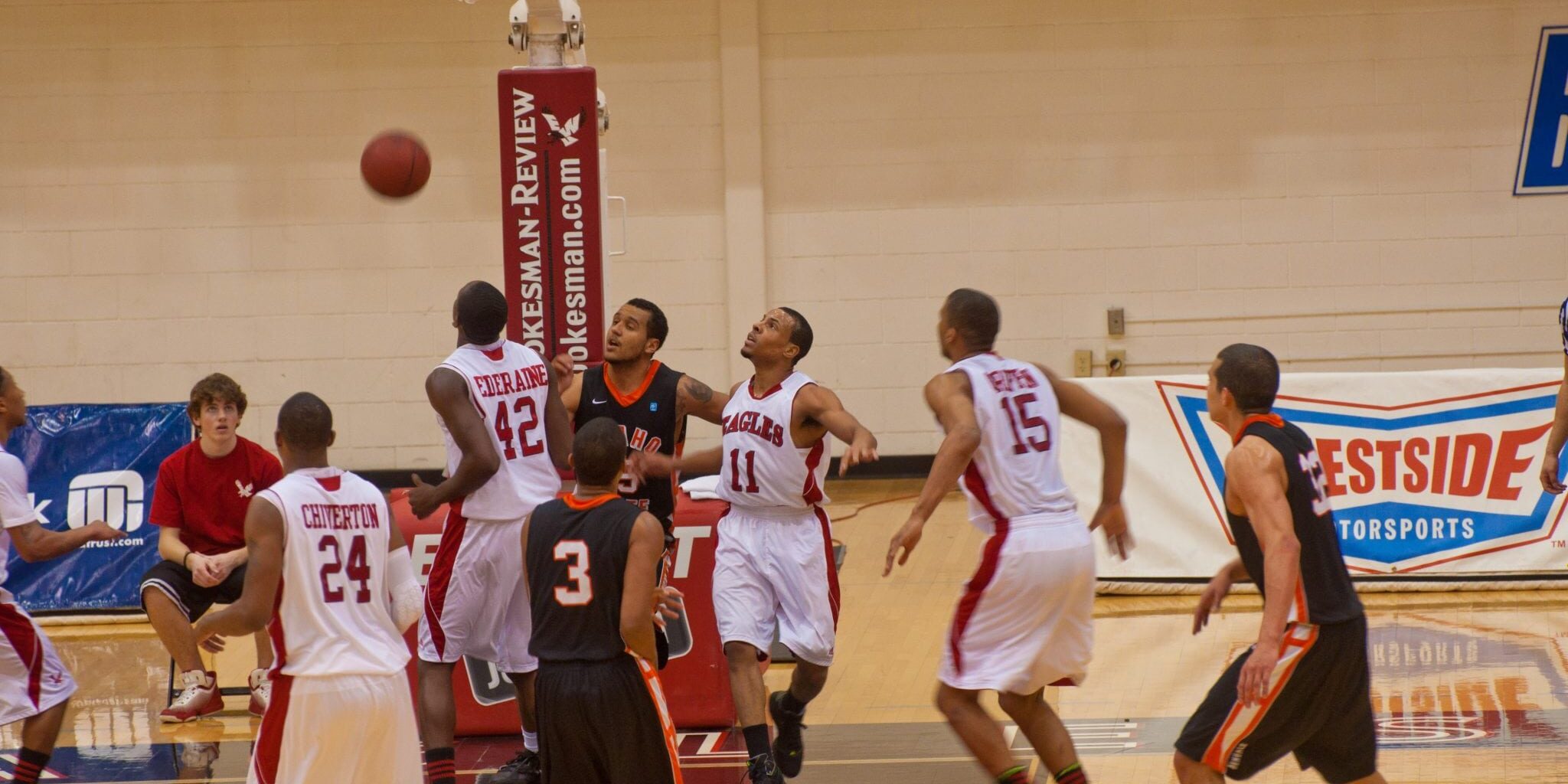 Playing basketball on reese court