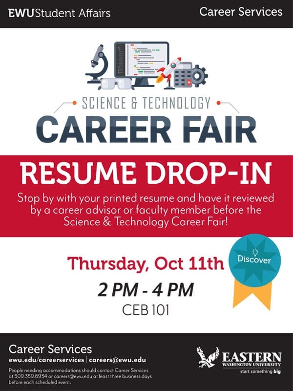 Science & Technology Career Fair Resume Drop-In