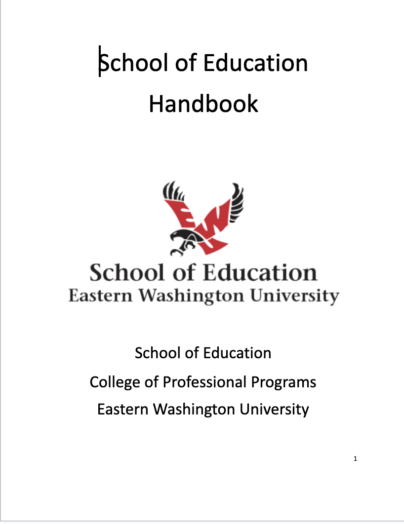 EWU School of erducation handbook
