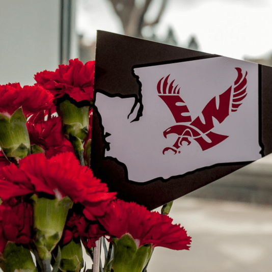 EWU Logo in roses