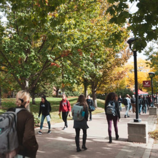 Students walking on EWU Campus