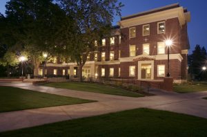 Senior Hall at night