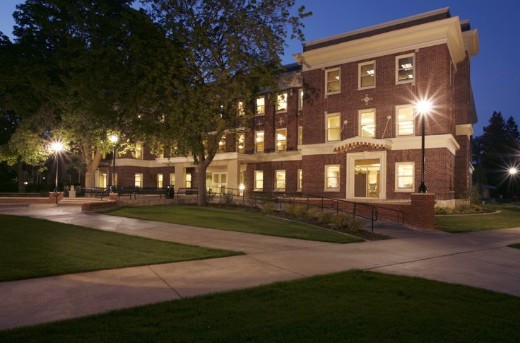 Senior Hall at night