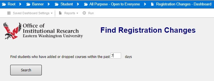 Registration Changes Dashboard