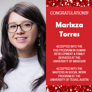 EWU McNair Scholar Marixza Torres is accepted in PhD and MSW programs!