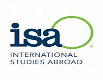 large blue letters "isa" with a green line in a circle off to the right and going behind the a; below the text INTERNATIONAL STUDIES ABROAD