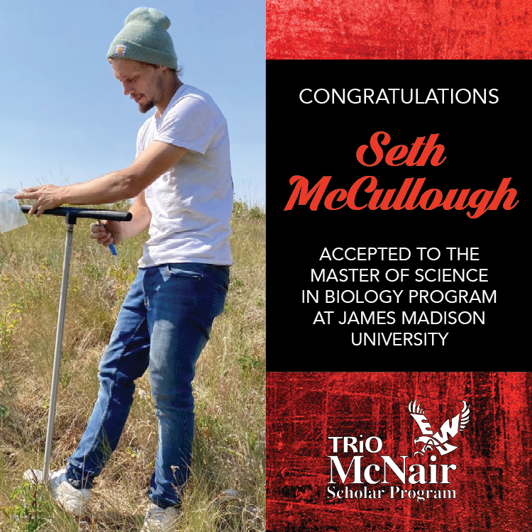 EWU McNair Scholar Seth McCullough Accepted to Masters Program at James Madison University