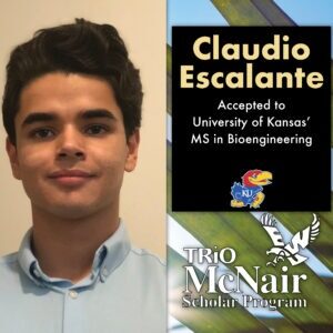 Claudio Escalante University of Kansas Bioengineering MS 2024 Acceptance Offer