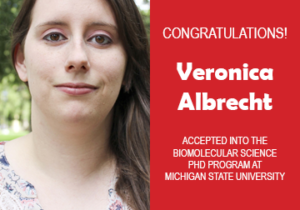 Veronica Albrecht Grad School Acceptances Announcements 2019