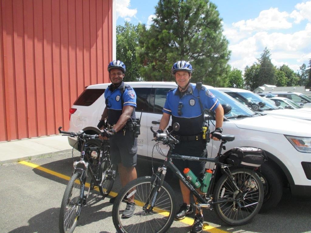 Bike patrol with Officer Moore and Sergeant Gerard.