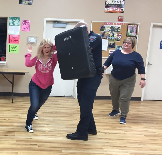 Ofc Karlis teaching self defense classes.