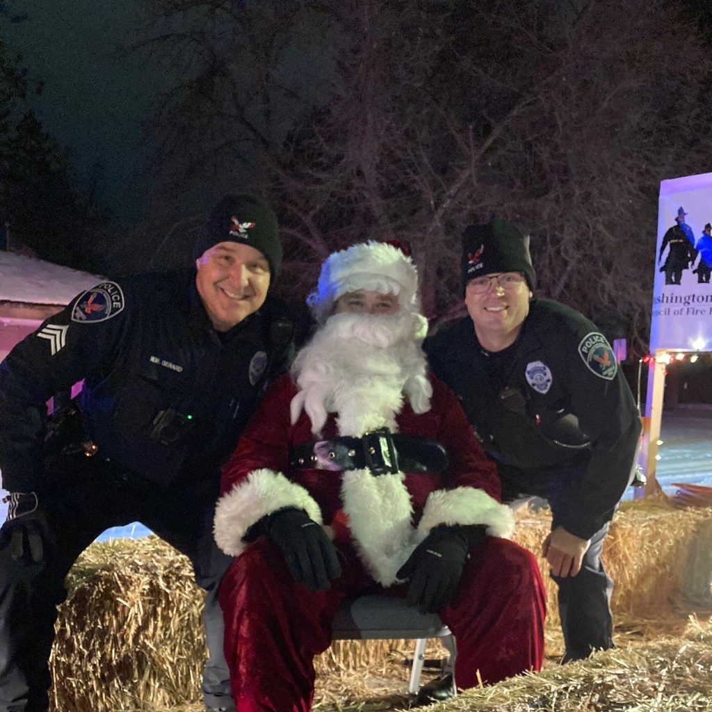 Officers with Santa