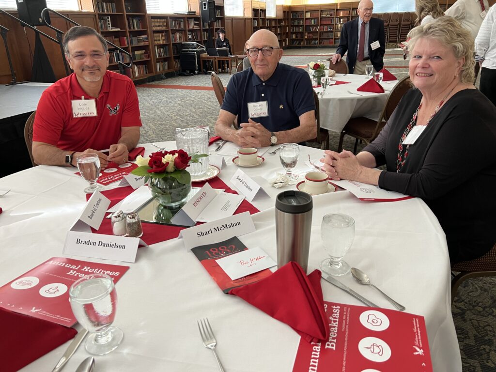 A group of people attending a breakfast