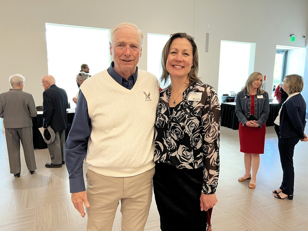 A photo of two people